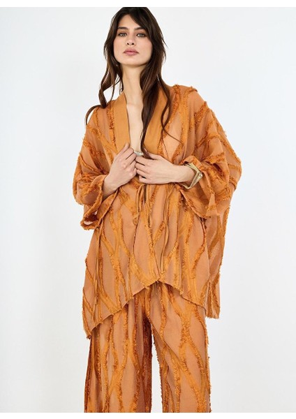 Kahverengi Jakarlı Kaftan modelleri