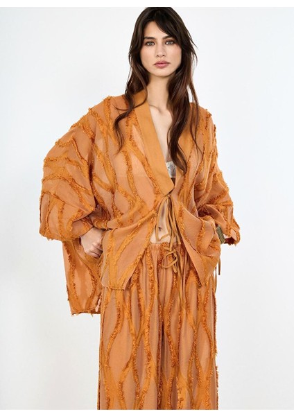 Kahverengi Jakarlı Kaftan fırsatları