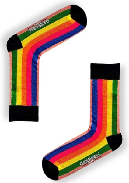 7'li Happy Socks Renkli Desenli Tasarım Çorap