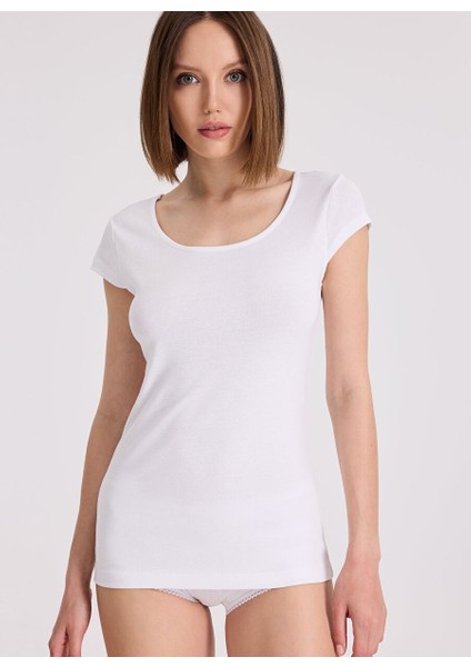 3'lü Ten,beyaz,siyah Bisiklet Yaka Pamuklu Kısa Kollu Kadın Ribana Atlet Eva Rıb Capsleeve modelleri