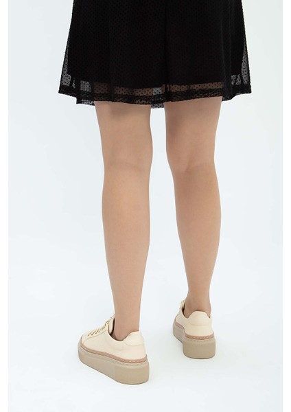 Lacivert Kadın Deri Sneaker 937 5022-09 Bn Ayk Y23