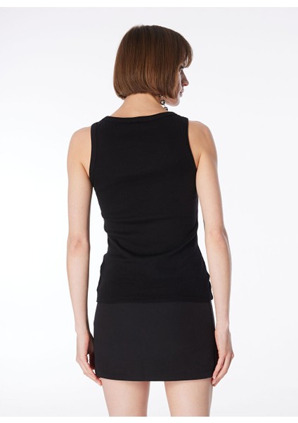 Siyah Kadın U Yaka Basic Atlet F4SL-TST0655