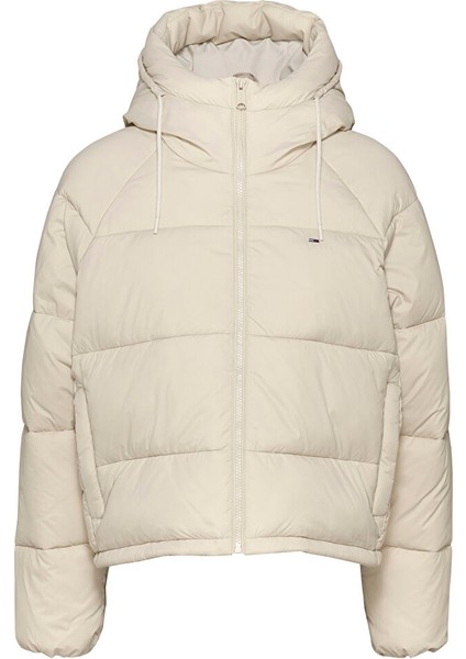 Dik Yaka Krem Kadın Puffer Mont Tjw Vaıl Puffer Ext
