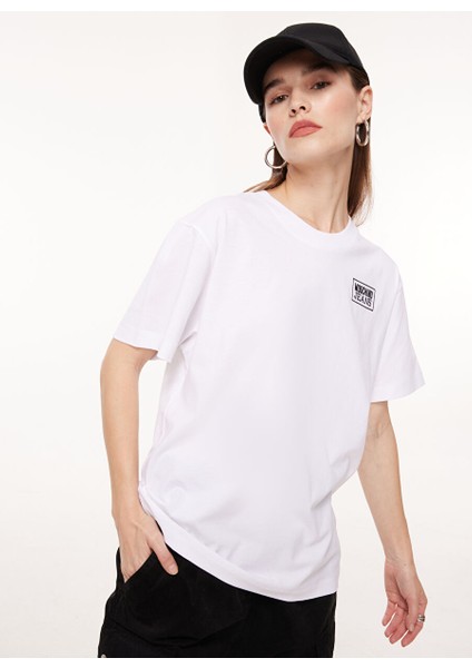 Bisiklet Yaka Düz Beyaz Kadın T-Shirt A0709 modelleri