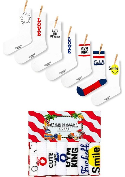 7'li Fit Atletik Tasarımlı Çorap Set 1015