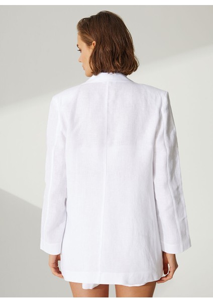 Oversize Beyaz Kadın Ceket D125A