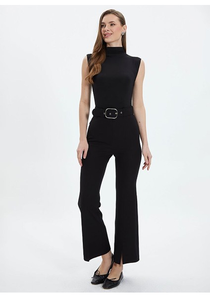 Normal Bel Standart Siyah Kadın Pantolon 24YSL5193