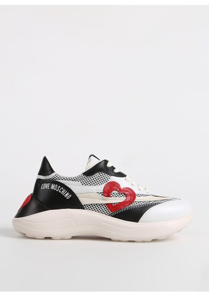 Beyaz-Siyah Kadın Sneaker JA15366G1IIQA