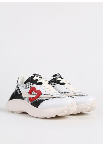Beyaz-Siyah Kadın Sneaker JA15366G1IIQA