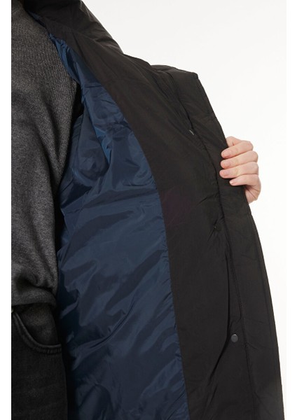 Dik Yaka Puffer Siyah Kadın Mont Relaxed Puffer indirimleri