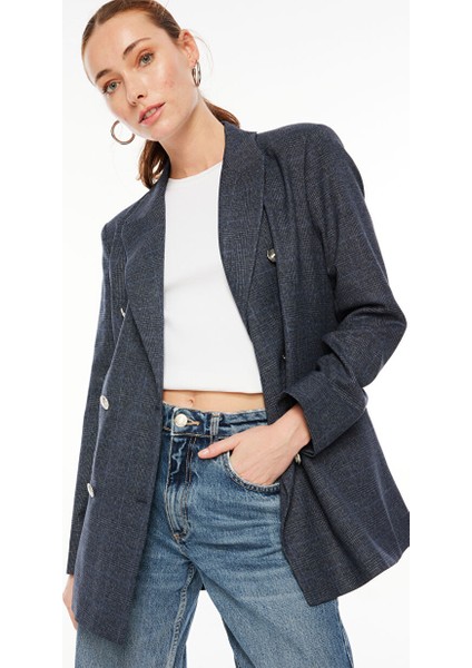 Kruvaze Lacivert Kadın Blazer F3WL-CKT1