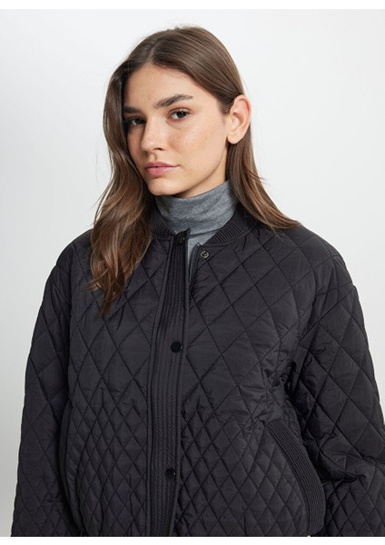 Siyah Kadın Bomber Relaxed Mont W242741001 Black Dış Giyim modelleri