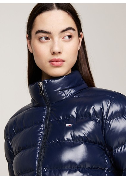 Lacivert Kadın Dik Yaka Standart Fit Puffer Mont Tjw Tonal Hooded Down Jacket modelleri