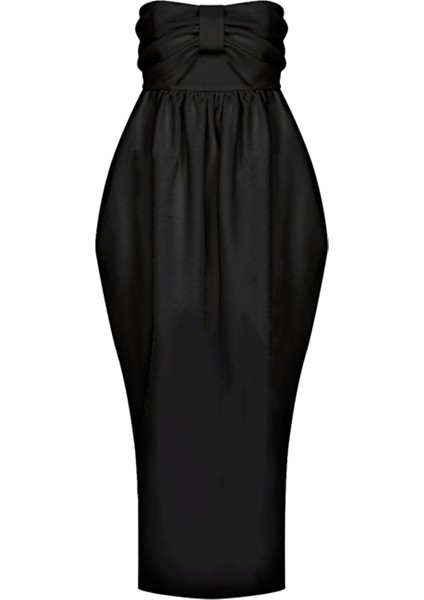 Jeanne Balon Midi Elbise Siyah