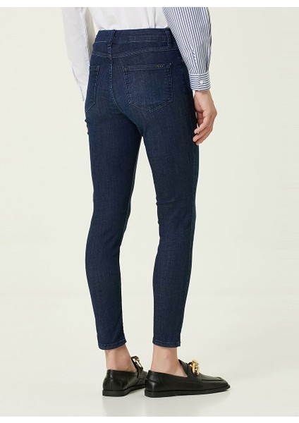 Normal Bel Dar Paça Skinny Fit Lacivert Kadın Denim Pantolon 1083763 fırsatları