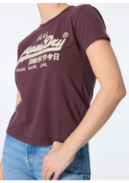 Bordo Kadın Standart Baskılı T-Shirt W1011502A fırsatları