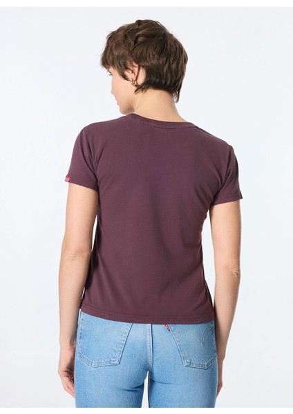 Bordo Kadın Standart Baskılı T-Shirt W1011502A indirimleri