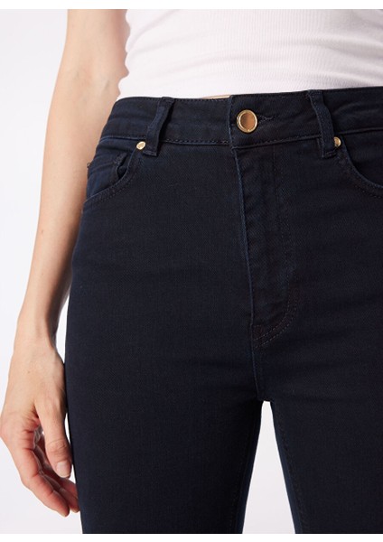 Normal Bel Dar Paça Skinny Fit Lacivert Kadın Denim Pantolon 1091319 indirimleri