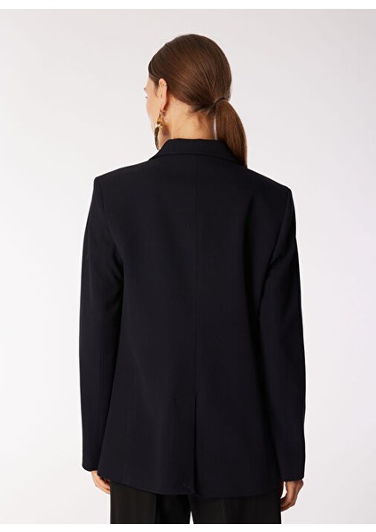Lacivert Kadın Kruvaze Blazer F4WL-CKT0211