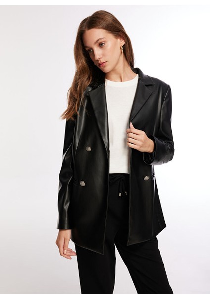 Kruvaze Siyah Kadın Blazer F3WL-CKT14 fiyatları