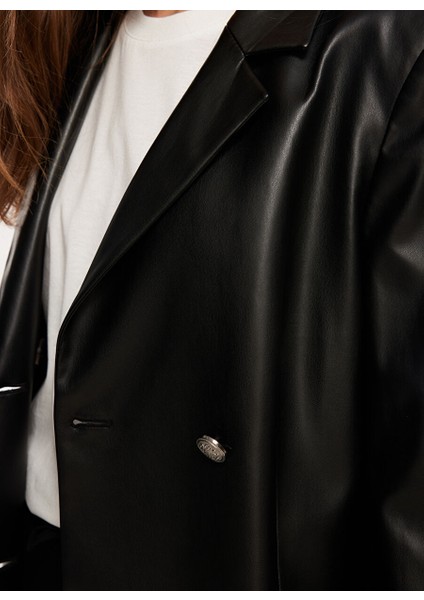 Kruvaze Siyah Kadın Blazer F3WL-CKT14 fırsatları