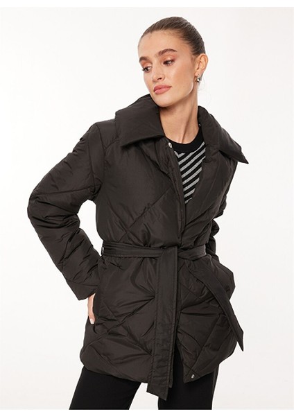 Siyah Kadın Mont Onlsussı Quılted Puffer Jacket Otw