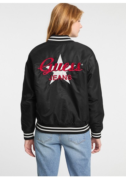 Siyah Kadın Ceket Gj Bomber Jkt Wıth Embroıdery indirimleri