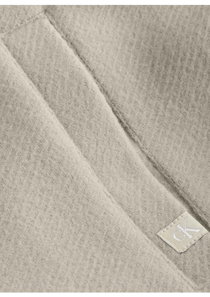 Taş Kadın Gömlek Standart Düz Ceket Short Yün Blend Jacket