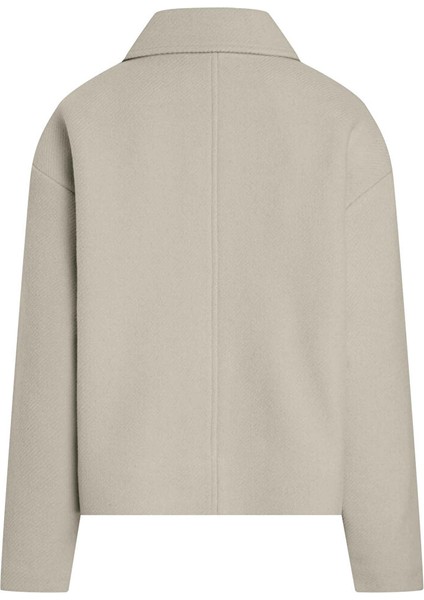 Taş Kadın Gömlek Standart Düz Ceket Short Yün Blend Jacket