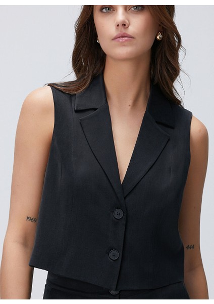 Siyah Kadın Regular Fit Yelek 1094903