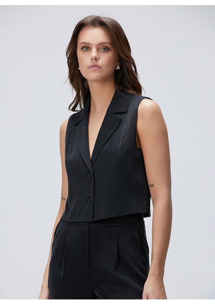 Siyah Kadın Regular Fit Yelek 1094903