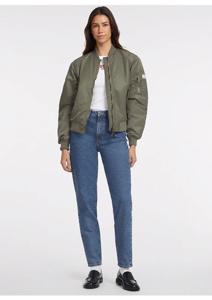 Bomber Desenli Haki Kadın Ceket Gj Bomber Jkt - Recy Nylon Satın 16