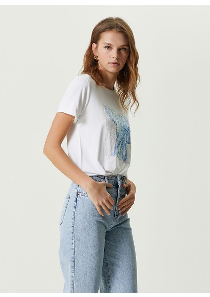 Bisiklet Yaka Beyaz Kadın T-Shirt 1087446 modelleri