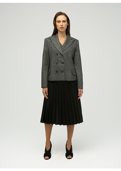 Gri Kadın Normal Blazer Ester Yün Blazer