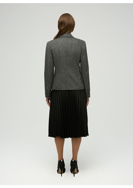 Gri Kadın Normal Blazer Ester Yün Blazer