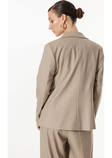 Bej Kadın Kruvaze Blazer F4WL-CKT0228 indirimleri