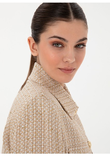 Bej Kadın Cropped Fit Ceket Mınus-C fiyatları