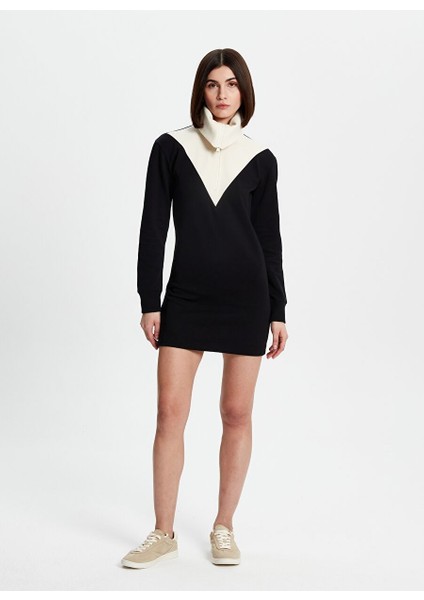 Siyah Mini Sweater Elbise