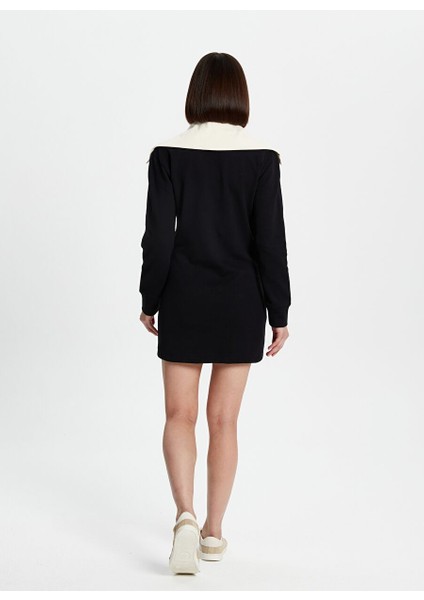Siyah Mini Sweater Elbise
