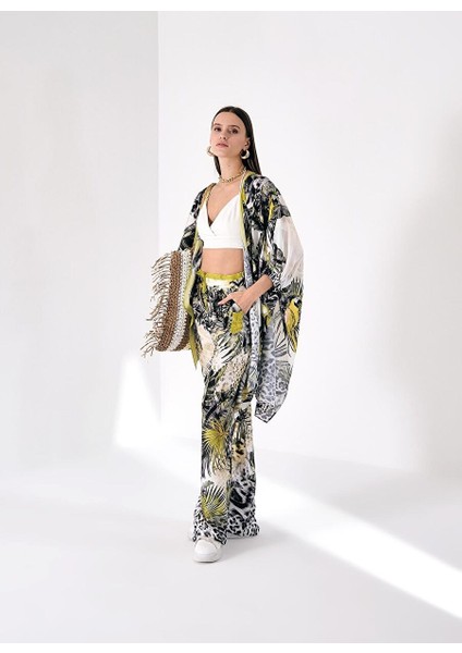 Renk Bloklu Desenli Kimono fiyatları