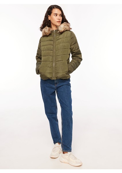 Yeşil Kadın Mont Onlellan Quılted Hood Jacket cc Otw fiyatları