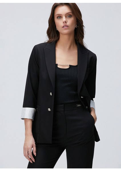 Siyah Kadın Regular Fit Ceket 1094210