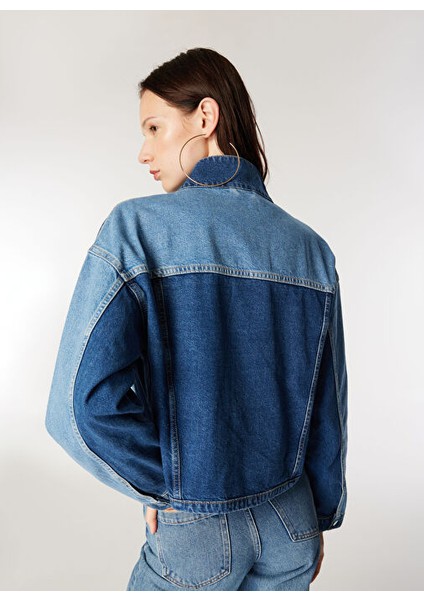 Mavi Kadın Ceket Rahat Blok Denim Ceket M4WL-CKT-1080