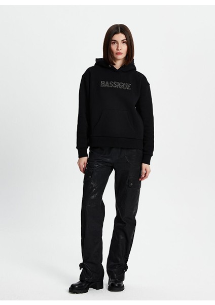 Siyah Studli Hoodie