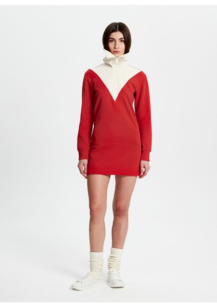 Kırmızı Mini Sweater Elbise