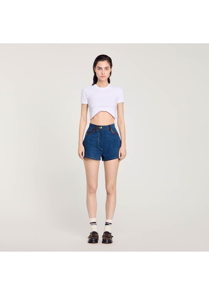 Asimetrik Kesim Crop T-Shirt fiyatları