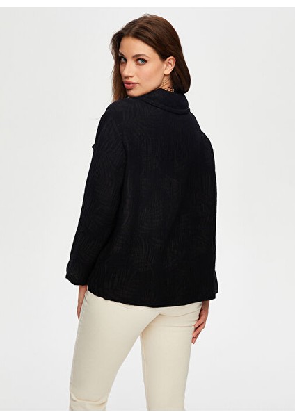 Siyah Kadın Comfort Fit Ceket US25CKT013