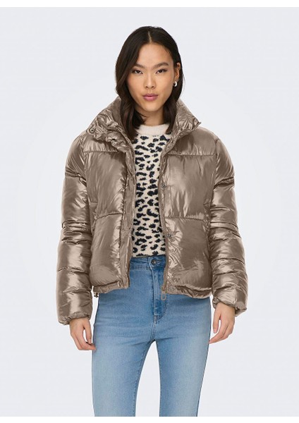 Açık Kahve Kadın Mont Onlsky Short Puffer cc Otw