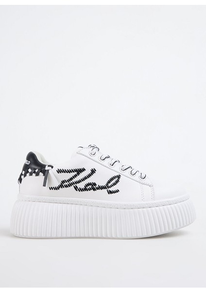 Beyaz Kadın Deri Sneaker KL42372