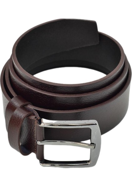 Erkek Kahverengi Hakiki Deri Kemer Jeans Için DYN12530-2